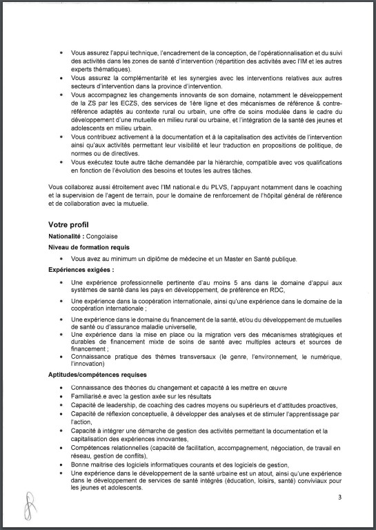 OFFRE D'EMPLOI : Enabel recrute des Expert(es) Organisation et renforcement de système de Santé (H/F)