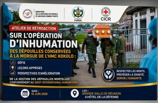 RDC : les FARDC et le CICR renforcent la gestion des dépouilles militaires, conservées à « l’Hôpital militaire central »