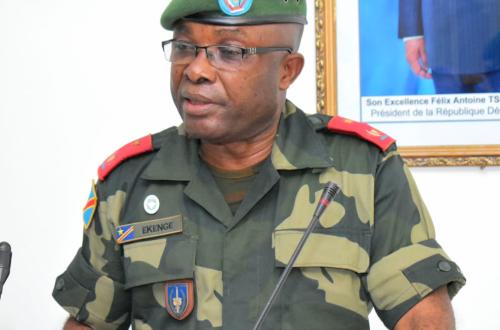 <p>Général de Brigade Sylvain Ekenge, porte-parole gouverneur du Nord-Kivu</p>
