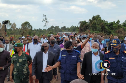 <p>La délégation du Premier Ministre dans le territoire de Nyiragongo. Dimanche 6 juin 2021. </p>

