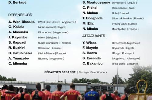 Éliminatoires Coupe du Monde 2026 : la RDC dévoile sa liste pour affronter le Soudan du Sud et le Sénégal