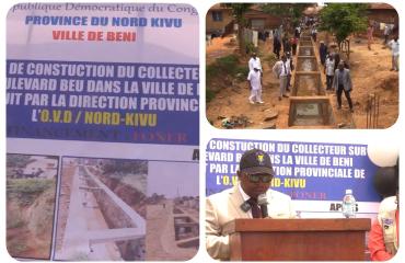 Beni : le gouvernement provincial met en service un collecteur des eaux construit par l’OVD pour stopper les inondations
