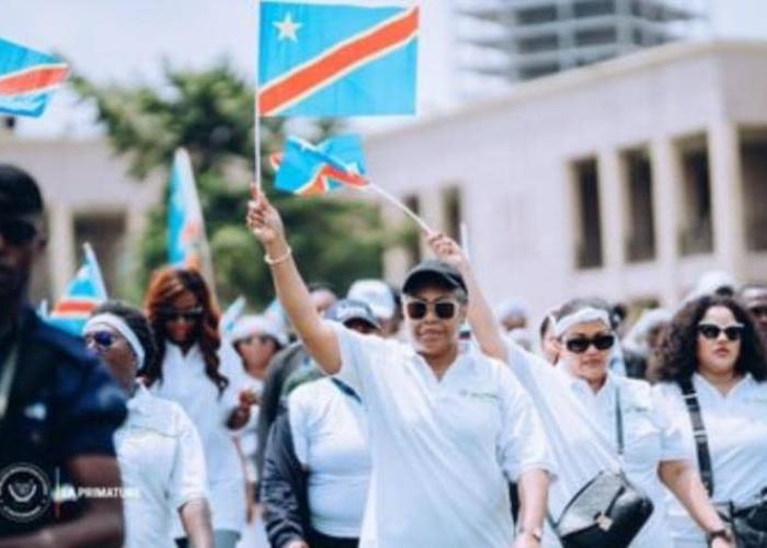 Judith Suminwa a pris part à la marche pacifique pour la paix dans l'Est et la mobilisation contre l'agression Rwandaise